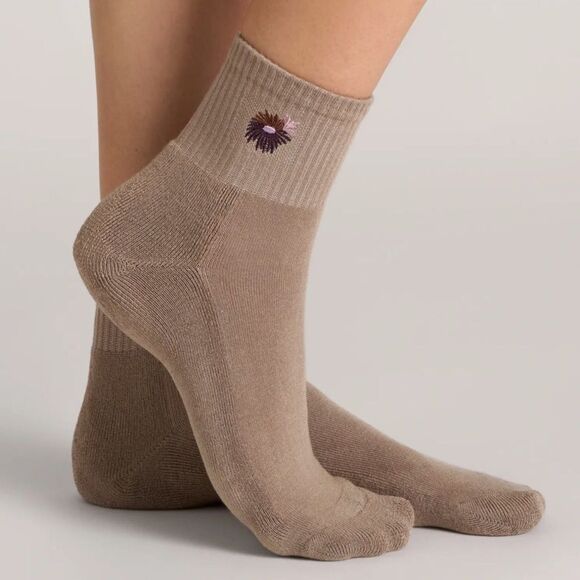 Ted Baker Earth Tones High Quarter Crew Floral Embroidery Stretch Socks 3pk - Picture 3 of 16